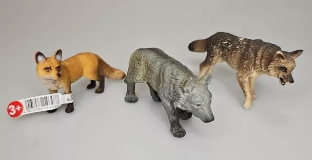 Schleich Lot Of 2 Predators And One Safari Ltd Hard Plastic Toys Educational