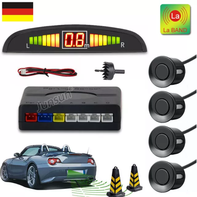 4-Sensoren LED Auto PDC Einparkhilfe Hinten Rückfahrwarner Parksensor Parkhilfe