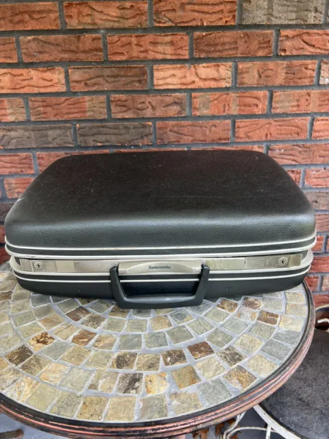 Vintage Samsonite Silhouette Hard Shell Suitcase Gray Luggage Travel Case No Key