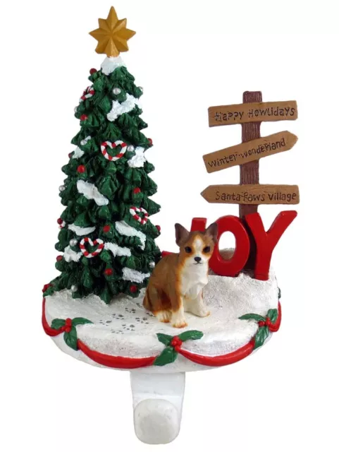 Chihuahua Stocking Holder Hanger Brindle