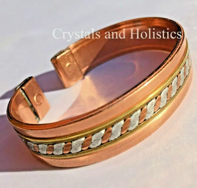 MAGNETIC Pure Copper 3 COLOUR BAND Bracelet Bangle Arthritis M34 + Gift Options