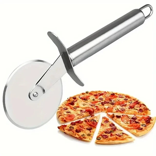 Tagliapizza In Acciaio Inox 35cm - Coltello Professionale Con Manico Legno - Foto 8
