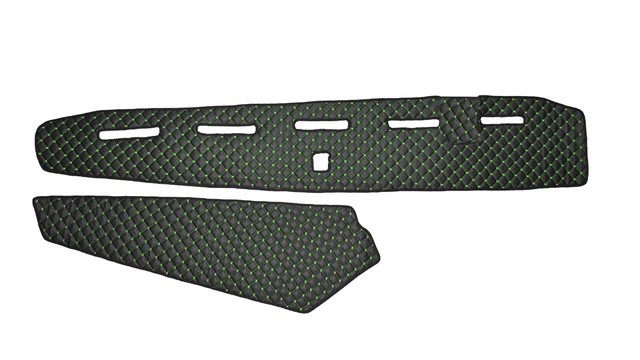 Noir Tableau de Bord Tapis Eco Cuir Housses Rouge Points pour Volvo FH4