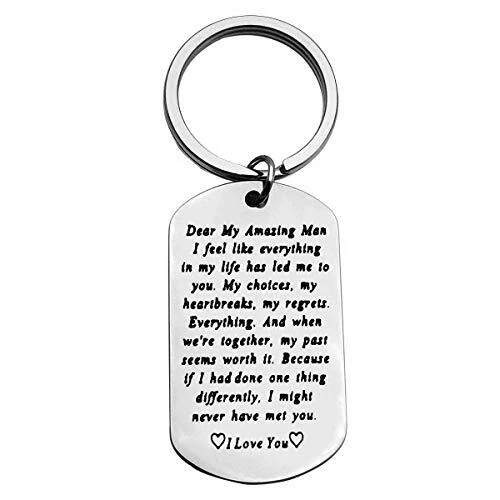 to My Man Keychain I Love You Keychain Gifts for Boyfriend Husband Anniversar...