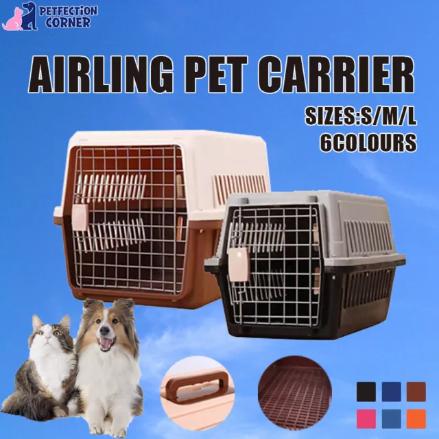 Crate Pet Travel Carrier Kennel Bag Dog Cat Rabbit Portable Tote Airline AU