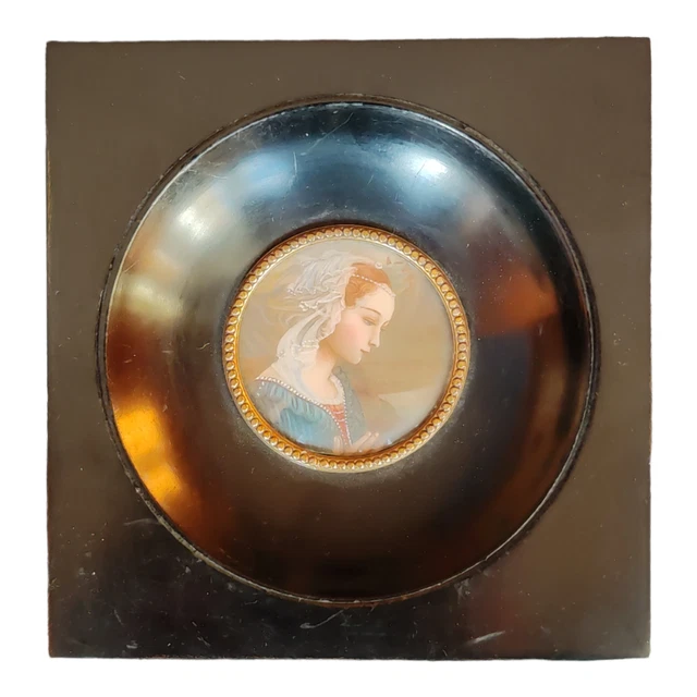 ANTICO DIPINTO OLIO MINIATURA QUADRO VERGINE IN PREGHIERA secondo Filippo Lippi