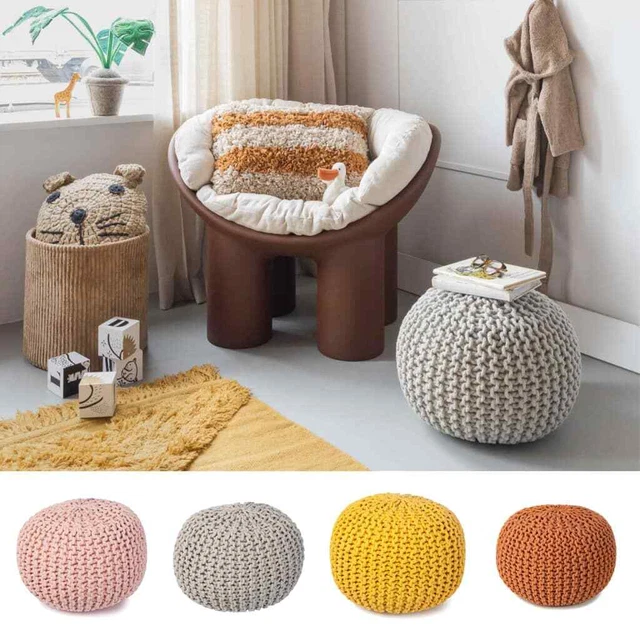 KidsDepot stool 40x32 cm cotton seat pouf knitting stool several selection vidaXL