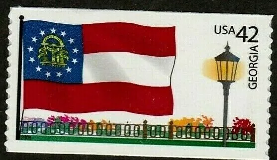 GEORGIA STATE FLAG US 2008 SCOTT 4285 FLAGS OF OUR NATION SET 2 MNHVF 42c STAMP
