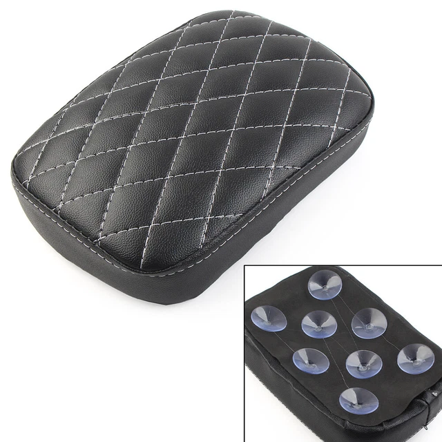 Rear Passenger Seat Pillion Pad 6/8 Suction Cup for Harley Dyna Sportster Black