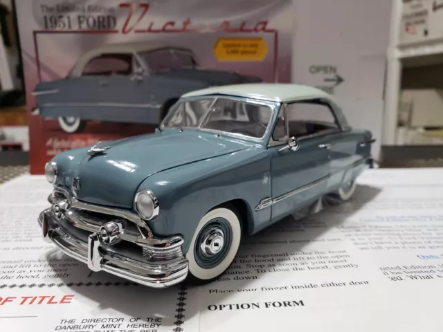 Danbury Mint 1:24 1951 Ford Victoria Limited Ed "Alpine Blue/Silvertone Gray"