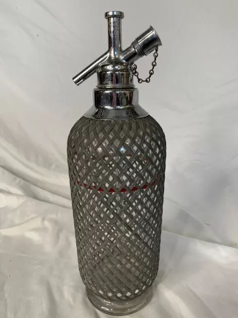 Vintage SPARKLETS Ltd. LONDON Seltzer Bottle Metal Mesh Wrapped Made In England