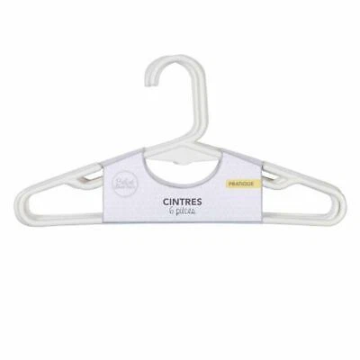 Paris Prix - Lot De 6 Cintres Pour Bébé "vêtements" 24cm Blanc