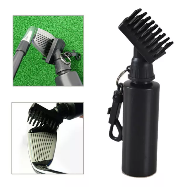 Golf Club Cleaning Brush Groove Cleaner Tool Clip to Bag with Water Bottle