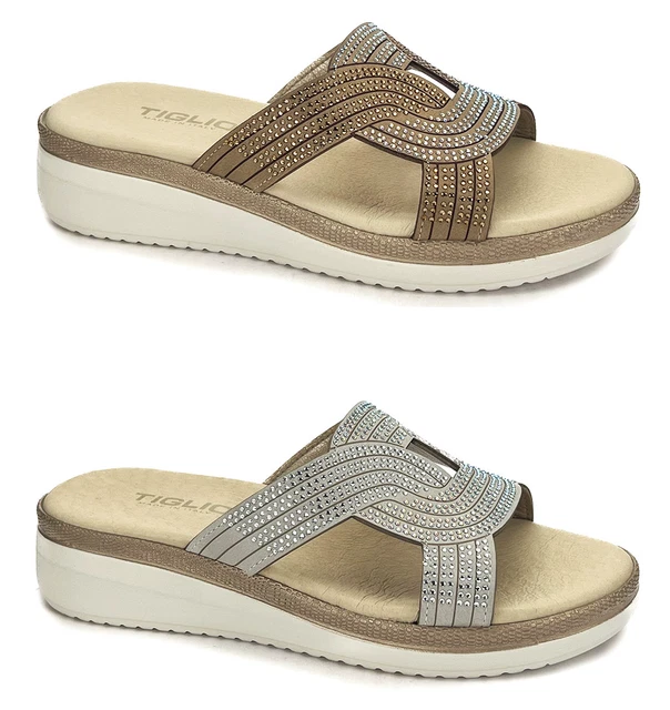 TIGLIO CIABATTE DONNA estive eleganti da esterno sabout sandali vera pelle EUR 29 90 PicClick IT
