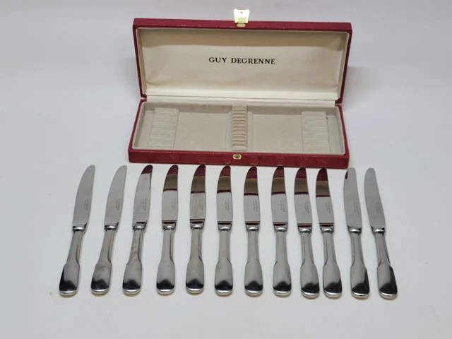 Lot De 12 Couteaux à Poisson Guy Degrenne - Acier Inoxydable 20cm - Fabriqué En France