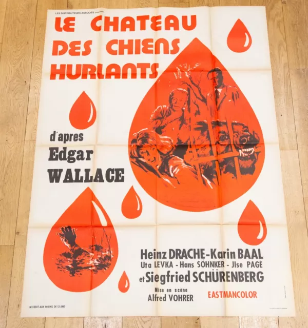 LE CHATEAU DES CHIENS HURLANTS Affiche cinéma 120x160 ALFRED VOHRER, TAPPER