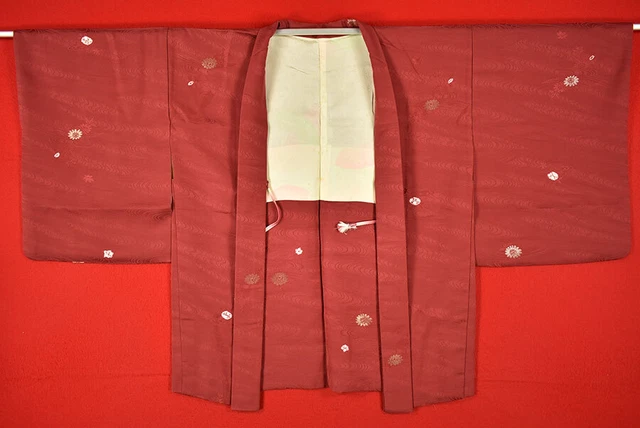 Vintage Japanese Kimono Silk Antique BORO HAORI Kusakizome Dyed/A413/545