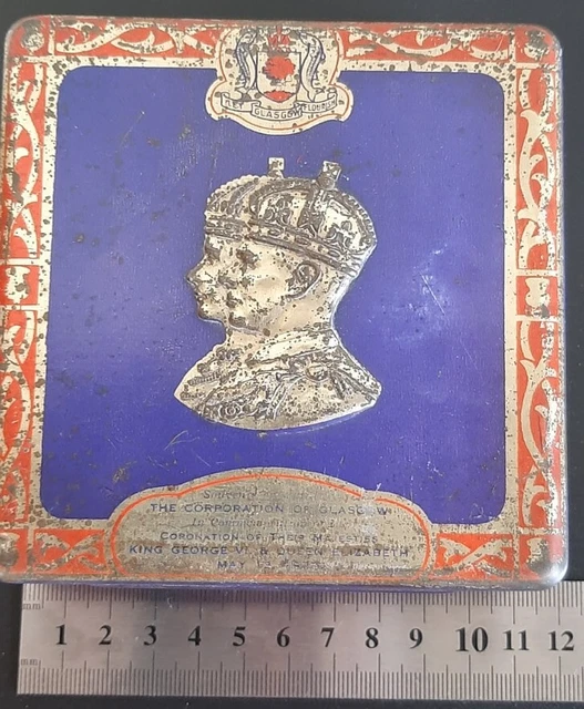 KING VI Queen Elizabeth Coronation Tin Corporation Of Glasgow