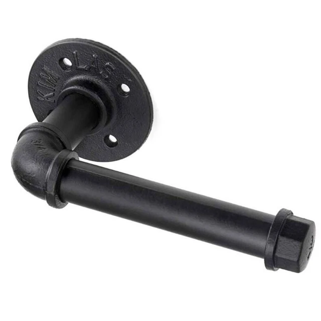 Industrielle schwarze WC Papier Rollenhalter Eisen Wandmontage Rohr Badezimmer Halter
