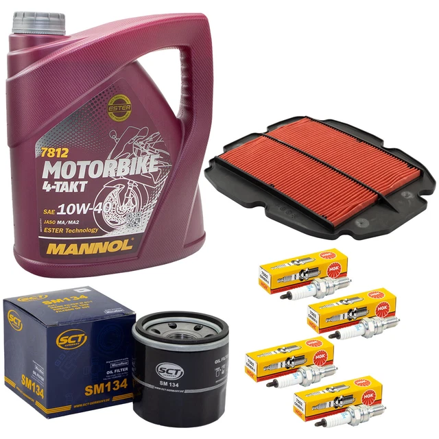 Kit Entretien Honda VFR 750 F RC36 1990-97 - 4L Huile, Filtre à Air, Filtre à Huile, Bougies