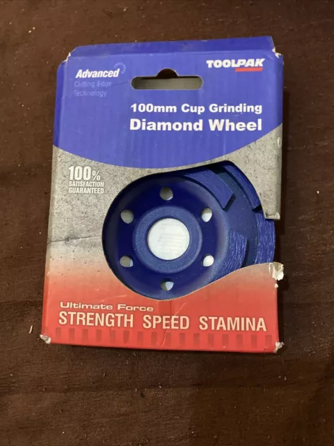 Diamond Grinding Wheel Cup disc 100mm Toolpak Double Row