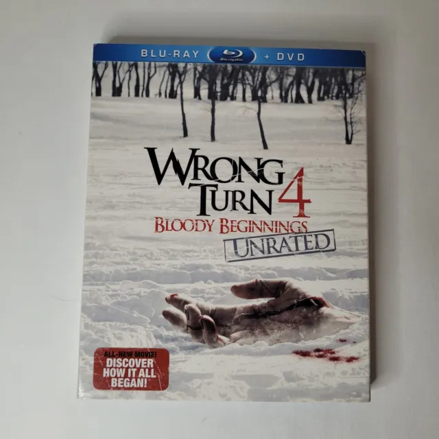 WRONG TURN 4 BLOODY BEGINNINGS Unrated (DVD + Blu-ray Combo) w/Slipcover Horror