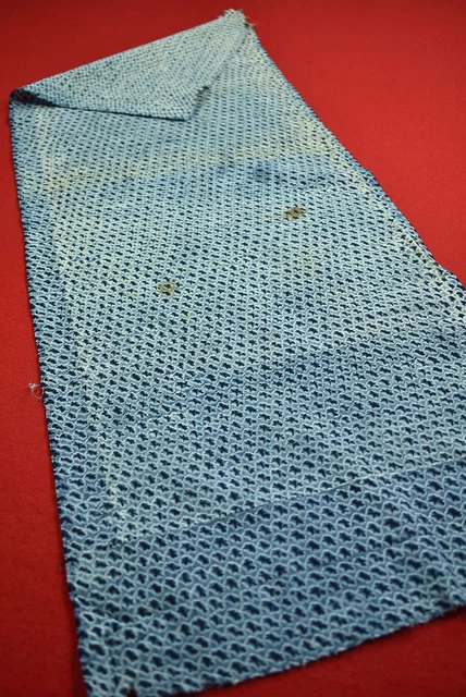 Vintage Japanese Fabric Cotton Antique Boro Indigo Blue SHIBORI 37.4"/MM60/50