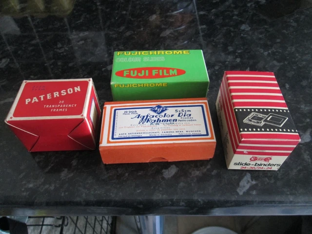 4 vintage items fuji film colour slides.agfa patterson.plus.