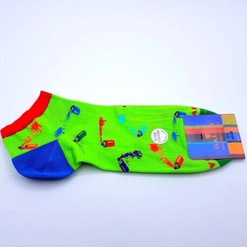 Collants Soquette' Gallo 'Man Spray Graffiti Coton Super- Lumière Citron Vert