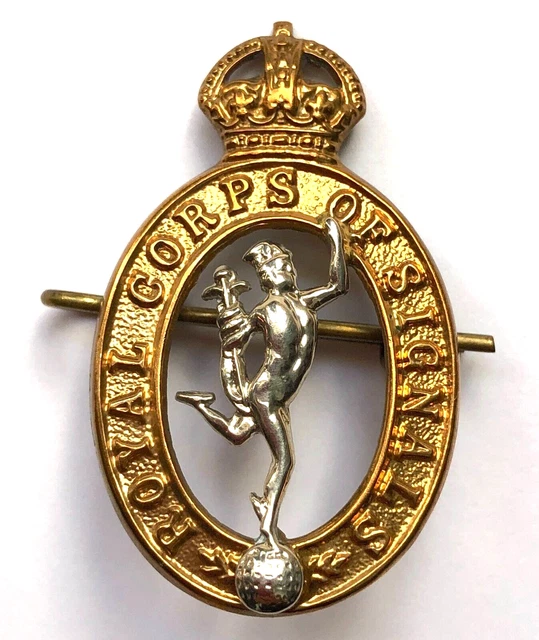 ORIGINAL BRITISH ARMY WW2 Royal Corps of Signals Cap / Collar Badge 6g ...
