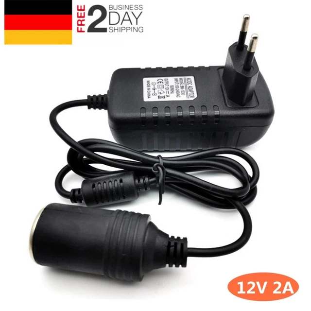 Spannungswandler 230V auf 12V KFZ Buchse PKW Netzteil Ladegerät Auto Umwandler