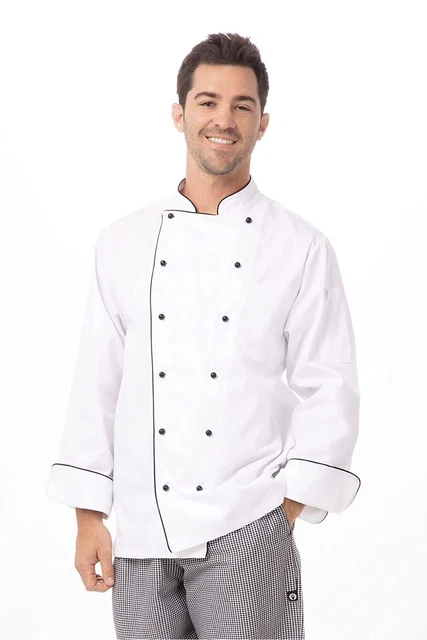 NEW! Chef Works Men's Newport Executive Chef Coat - Large - White
