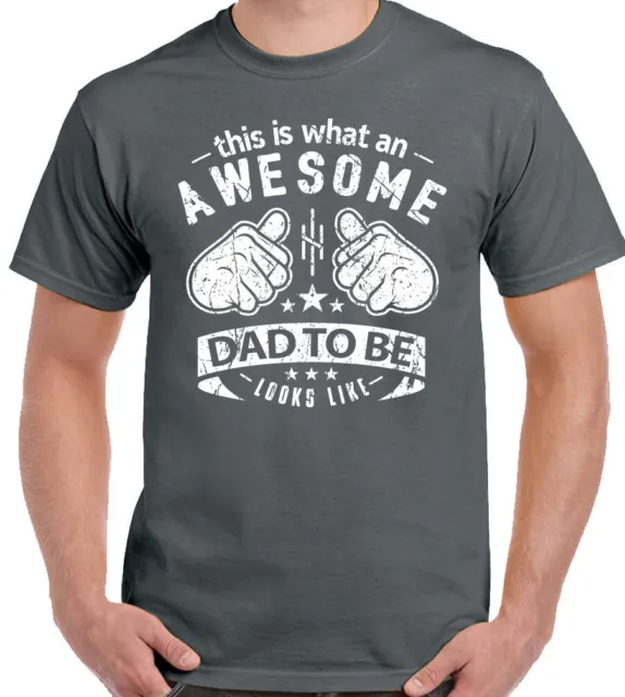 Dad T-Shirt This Is What An Awesome To Be Looks Like Mens Funny New Baby Daddy