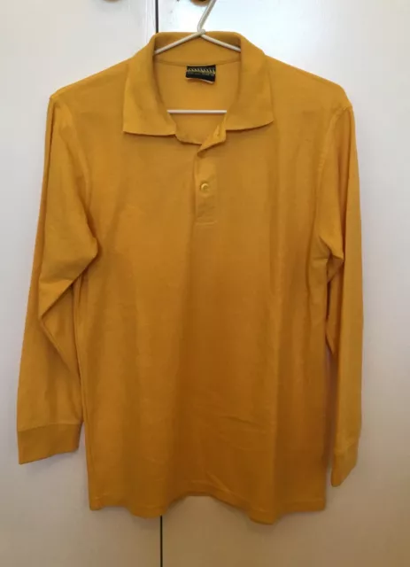 Yellow/Gold Polo Long Sleeved School Top, Size 14