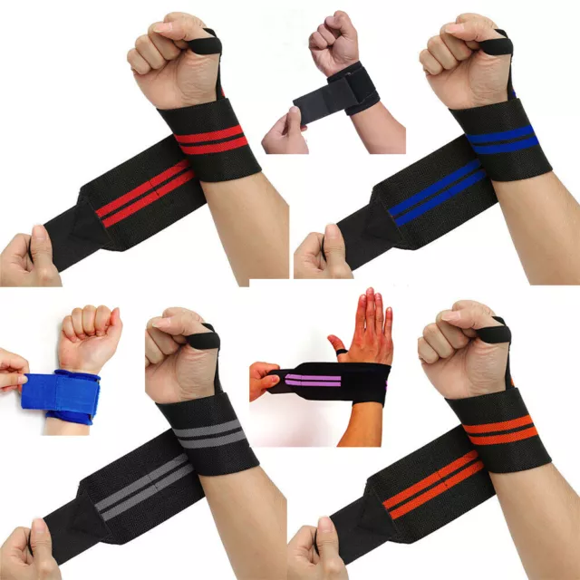 Wrist Thumb Brace Strap Power Weight Lifting Hand Wrap Support Gym Training Bar