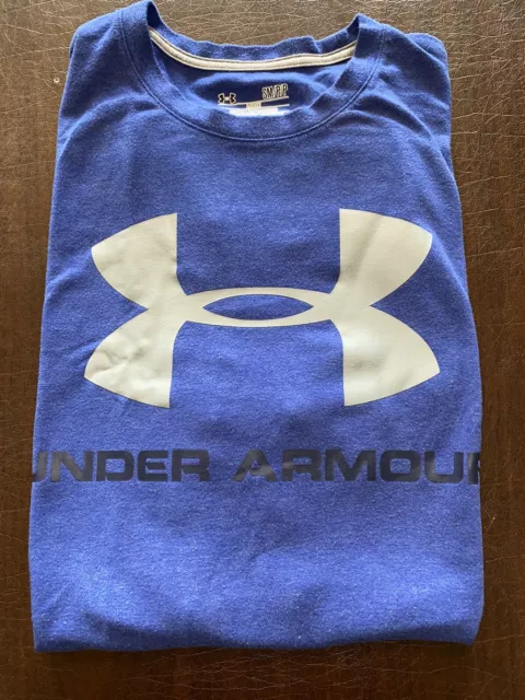 Under Armour Blue Mens Athletic UA T Shirt Short Sleeve Tee S