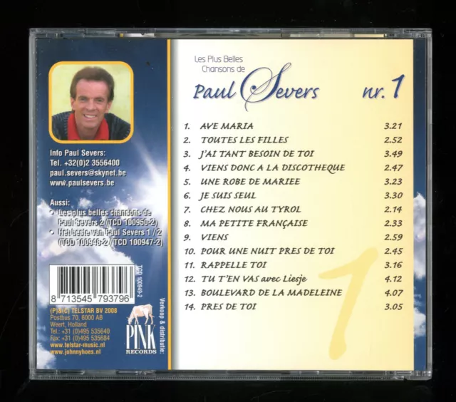 Rare Cd ★ Paul Severs - Les Plus Belles Chansons ★ Album 14 Titres 2