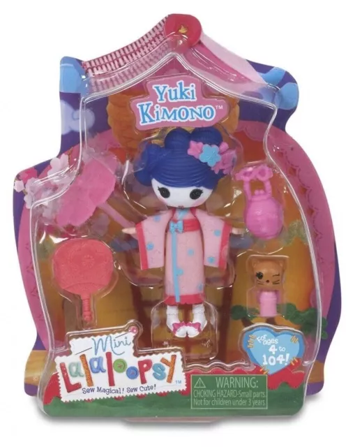 Nuova con scatola mini Lalaloopsy Yuki kimono geisha giapponese bambina 3" 8 cm bambola