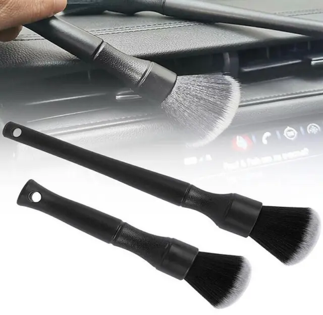 2X Soft Detailing Brush Set Interior & Exterior Car Dust Cleaner Brush