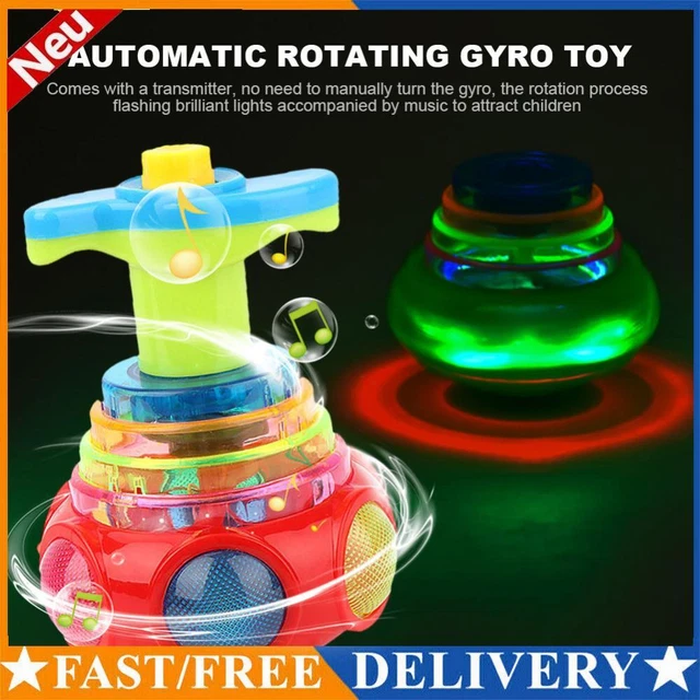Colorful Flashing Gyro Toy Plastic Music Gyro Spinning Toy for Kids Party Gifts