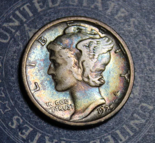 1925-S Mercury Dime Nice Toned Silver Collector *Free Shipping*