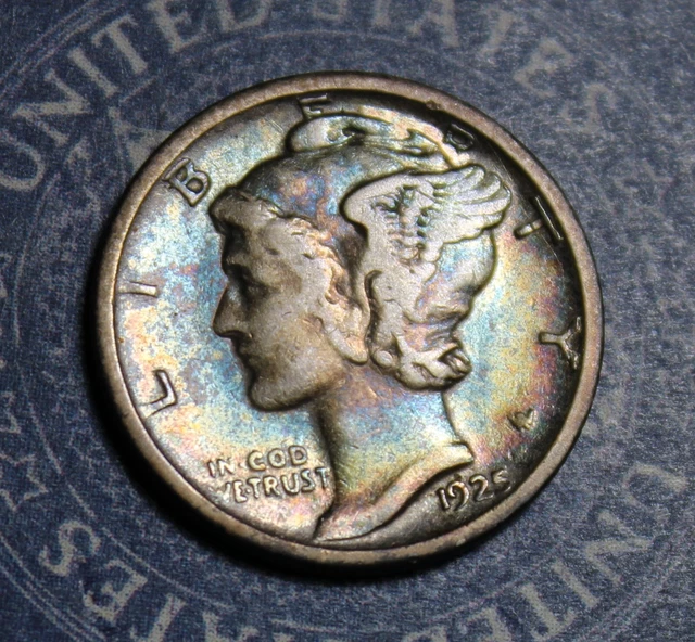 1925-S Mercury Dime Nice Toned Silver Collector *Free Shipping*