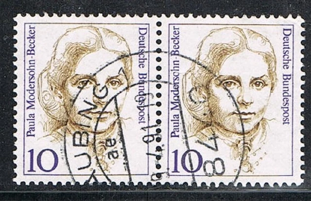 Frauen 1 DM Währung, waag Paar Mi.Nr. 1359 110Pf. gestempelt