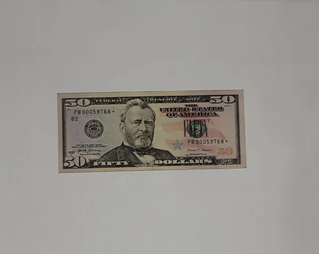 $50 US Fifty Dollar Star Note Low Serial Number 2017A Item#201
