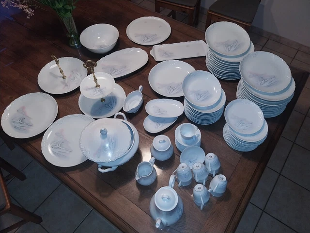 Service De Table Limoges 30 Pièces – Porcelaine Blanche – France 1968 – Occasion Bon état