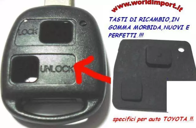 Tasti Telecomando Cover Chiave Toyota,Rav 4 ,Avensis,Yaris,Corolla Gomma Morbida