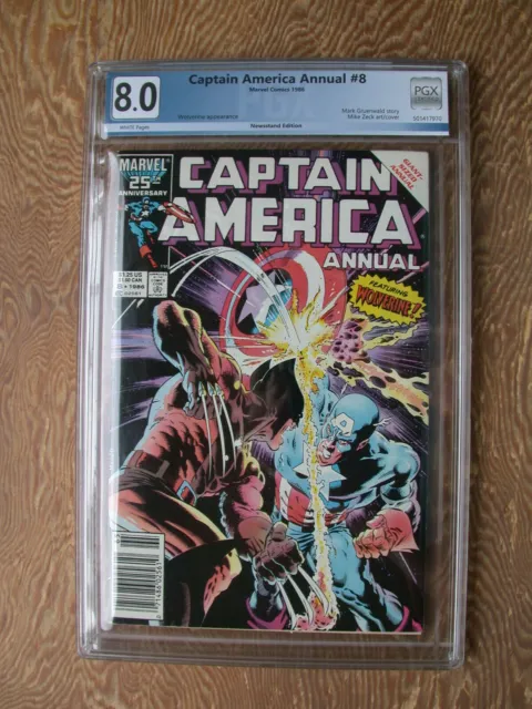 Captain America Annual #8  PGX 8.0 not CGC   Classic Mike Zeck cover  Wolverine