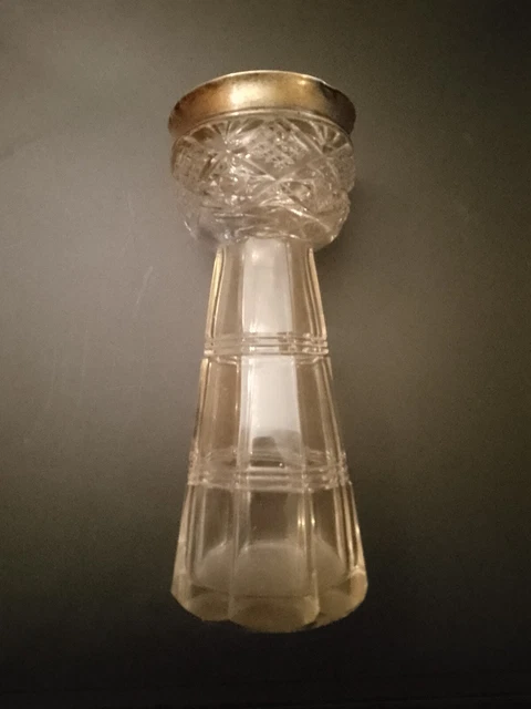 Antico vaso in vetro taglio argento sterling 1821 made in England