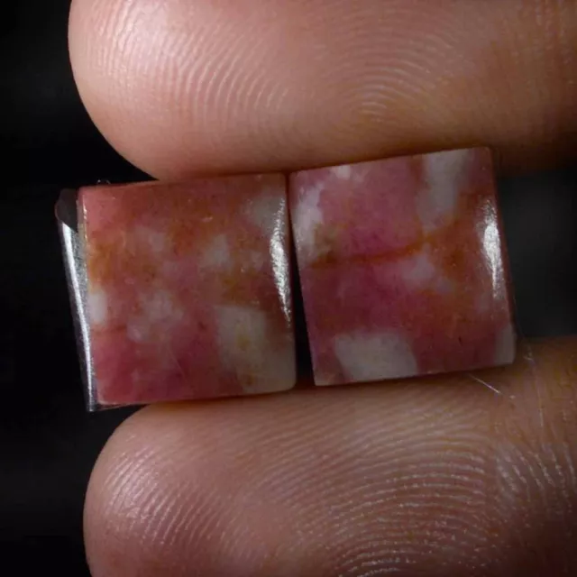 10.10 Cts 100% Natural High Class Rhodonite Pair Matched Cabochon Gemstone OD44