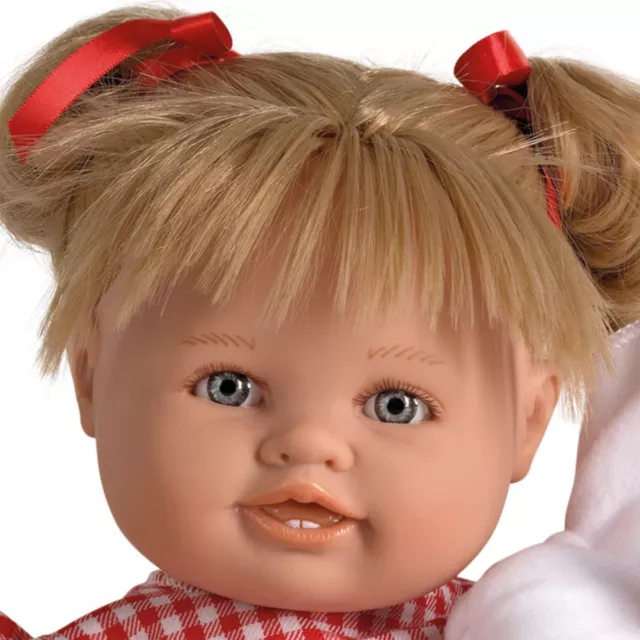 Puppe Emilia 47 cm mit blonden Haaren Zöpfen und Bekleidung Spielzeug 2